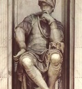 Michelangelo Tomb of Lorenzo de Medici detail Lorenzo de Medici