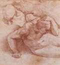 Michelangelo Two Figures red chalk
