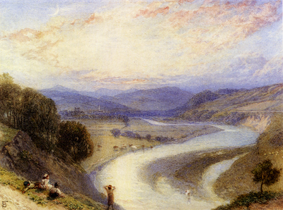 Foster Myles Birket Melrose Abbey From The Banks Of The Tweed