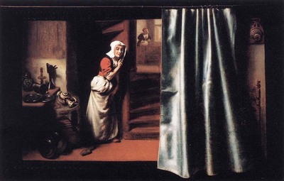 MAES Nicolaes Eavesdropper with a Scolding Woman