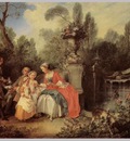 LANCRET Nicolas Lady And Gentleman With Two Girls And A Servant