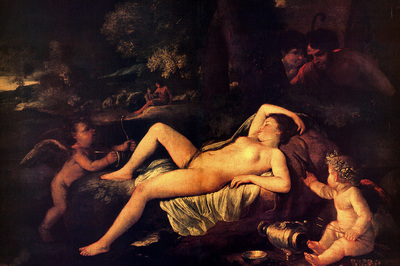 Poussin Nicholas Sleeping Venus and Cupid