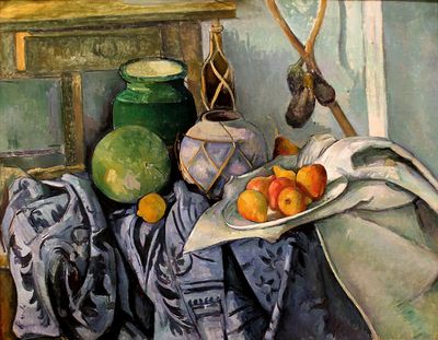 cezanne still life with a ginger jar and eggplants