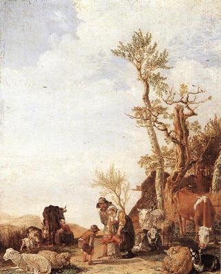 POTTER Paulus Peasant Family With Animals
