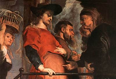 Rubens Descent from the Cross detail Meeting of Mary and Elisabeth