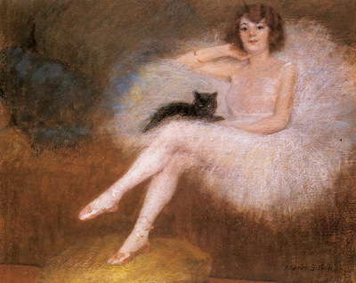 Carrier Belleuse Pierre Ballerina With A Black Cat