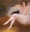 Carrier Belleuse Pierre Ballerina With A Black Cat