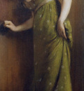 Carrier Belleuse Pierre Elegant Woman In A Green Dress