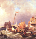 Shipping before a Dutch Harbour Town