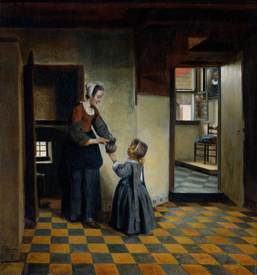 Hooch Pieter de Woman with a Child in a Pantry