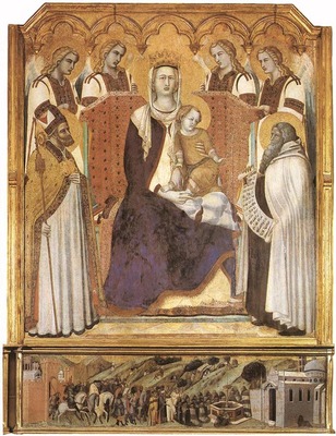 LORENZETTI Pietro Madonna With Angels Between St Nicholas And Prophet Elisha