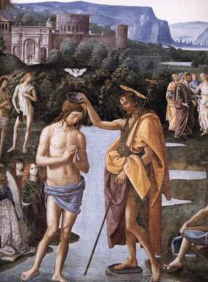 Perugino Pietro Baptism of Christ c1482 detail1