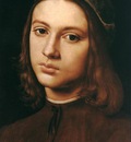 perugino pietro portrait of a young man detail