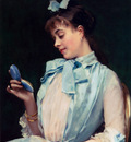 Madrazo Y Garretta Raimundo De Portrait Of Aline Mason In Blue