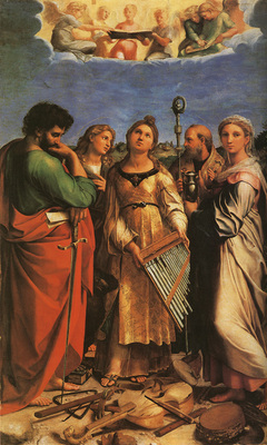 Raphael St Cecilia with Sts Paul John Evangelists Augustine and Mary Magdalene