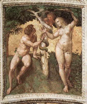 Raphael The Stanza della Segnatura Adam and Eve