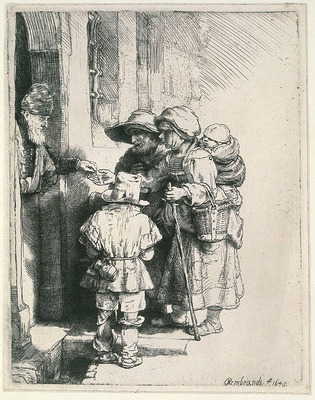 rembrandt beggars at the door