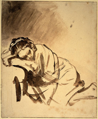 Rembrandt Hendrickje sleeping c1655