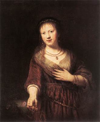 Rembrandt Portrait of Saskia with a Flower