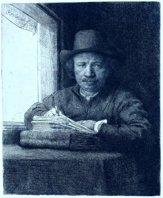 rembrandt rembrandt drawing at a window