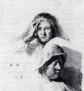 Rembrandt Sheet Of Sketches With A Portrait Of Saskia