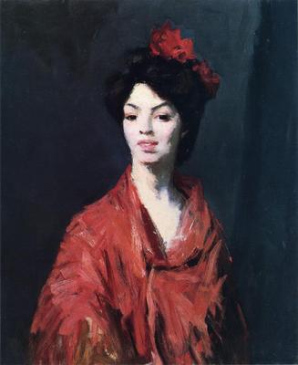 Henri Robert Spanish Woman in a Red Shawl