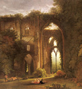 Colman Samuel Tintern Abbey With Elegant Figures