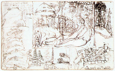 PALMER Samuel Sketchbook folio 5 Verso