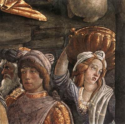 botticelli scenes from the life of moses detail
