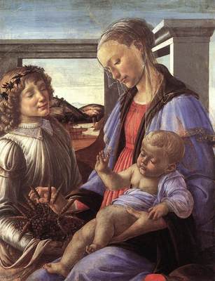 Madonna and child with a angel