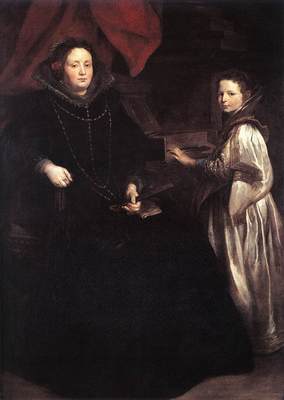 DYCK Anthony Van Portrait of Porzia Imperiale and Her Daughter