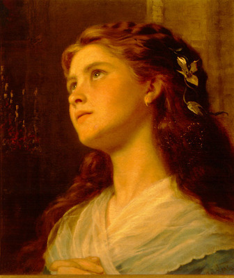 SophieAnderson Portrait Of Young GirlLarge