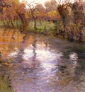 Thaulow Frits An Orchard On The Banks Of A River