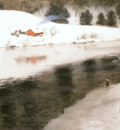 Thaulow Fritz Winter At Simoa River