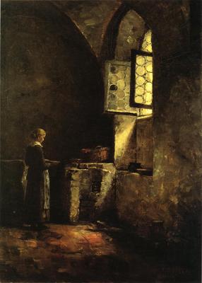 Steele Theodore Clement A Corner in the Old Kitchen of the Mittenheim Cloister