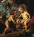 Steele Theodore Clement The Christ Child and the Infant St  John after Rubens