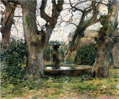 Robinson Theodore Italian Landscape with a Fountain