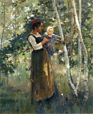 Robinson Theodore Mother and Child by the Hearth