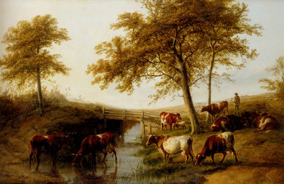Cooper Thomas Sidney Cattle Resting By A Brook