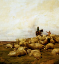 Cooper Thomas Sidney A shepherd With His Flock