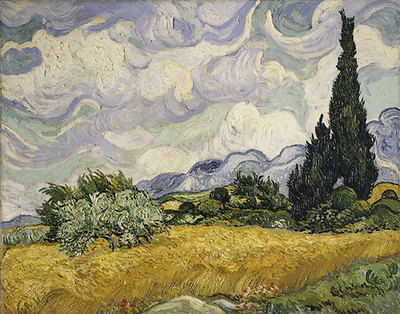 van gogh vincent wheat field with cypresses