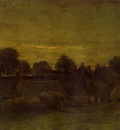 Van Gogh Vincent Village at Sunset