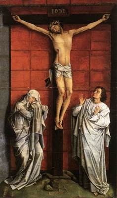 Weyden Christus on the Cross with Mary and St John c1460