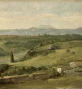 Watts George Frederick Panoramic Landscape with a Farmhouse