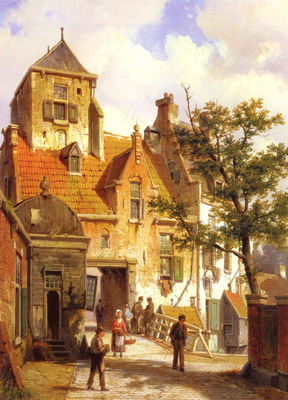 Koekkoek Willem A Street Scene In Haarlem