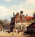 Koekkoek Willem Houses Along A Village Street In Summer