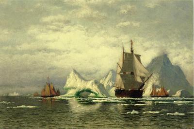 Bradford William Arctic Whaler Homeward Bound Among the Icebergs