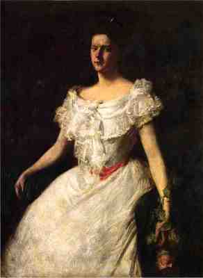 Chase William Merritt Portrait of a Lady with a Rose