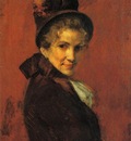 Chase William Merritt Portrait of a Woman black bonnet