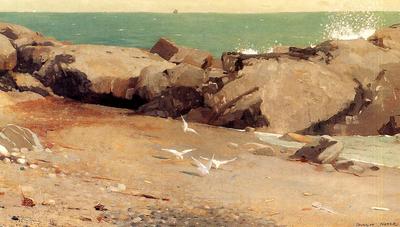 Homer Winslow Rocky Coast and Gulls